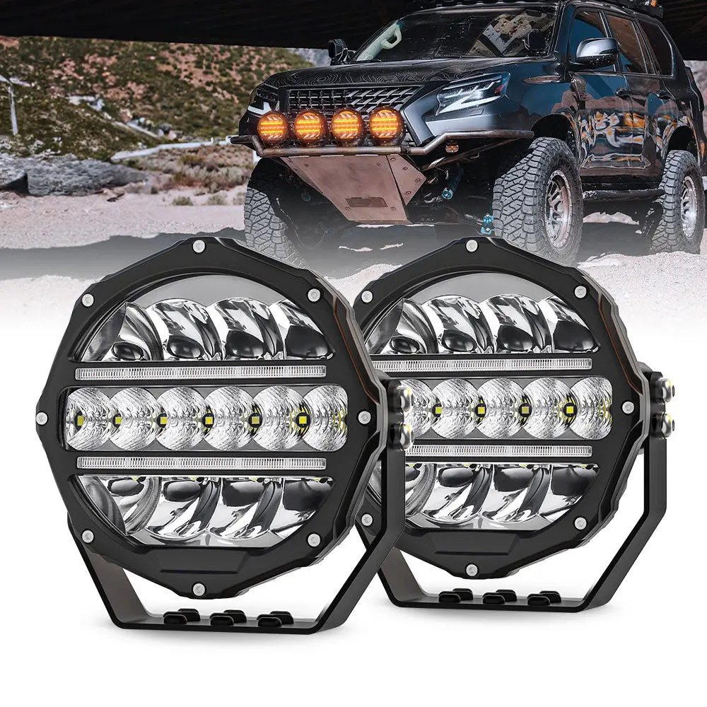 7Inch Round L5 Series Offroad Led Driving Light With White&Yellow Drls 1