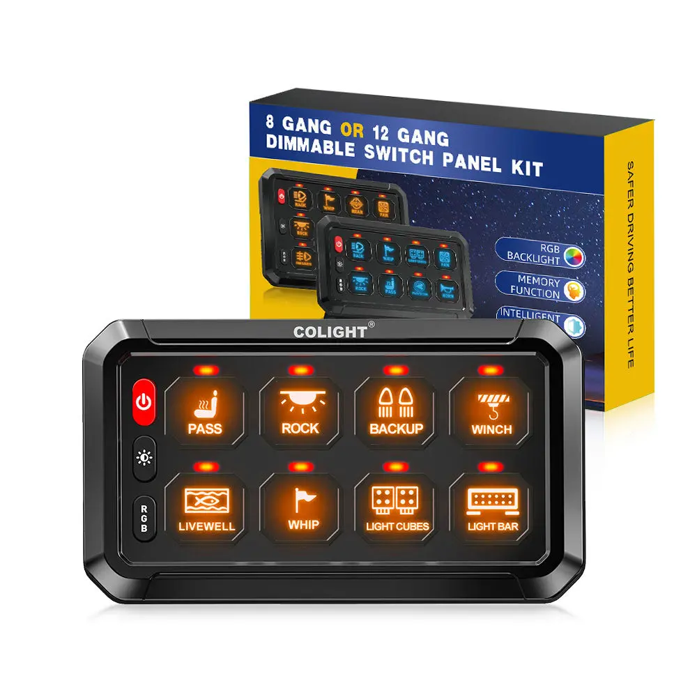 New 8 Gang Rgb Switch Panel System With Acc Wire 1