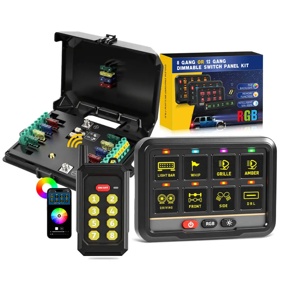 8-Gang Rgb Smart Switch Panel With App & Remote 1