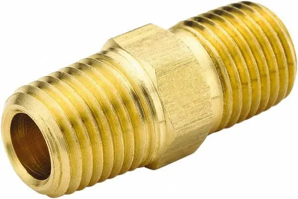 1/4" Brass Hex Nipple 1