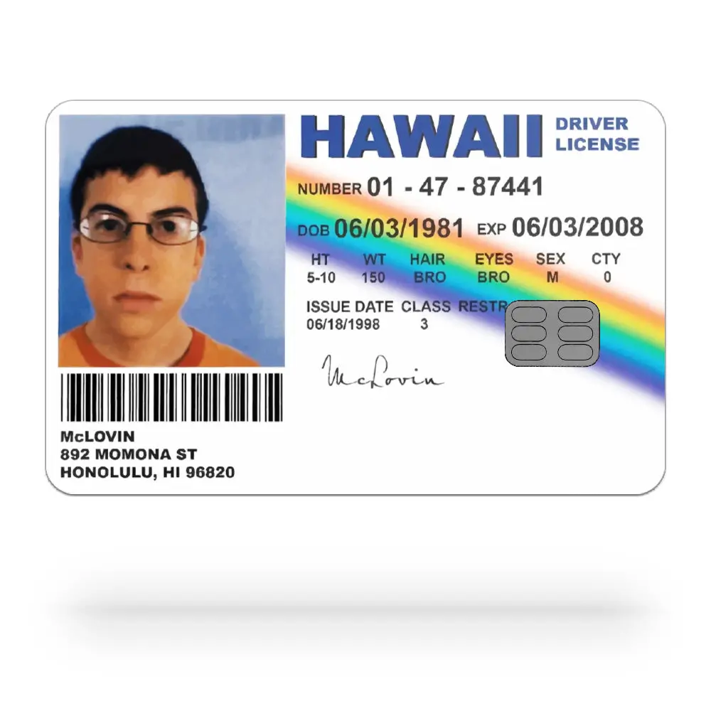 Card Skinz | Mclovin Drivers License 1