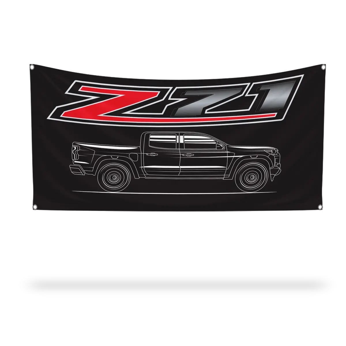 Chevrolet Colorado | Z71 - White Profile On Black |Vinyl Banner | Multiple Sizes | Hemmed And Grommeted 1