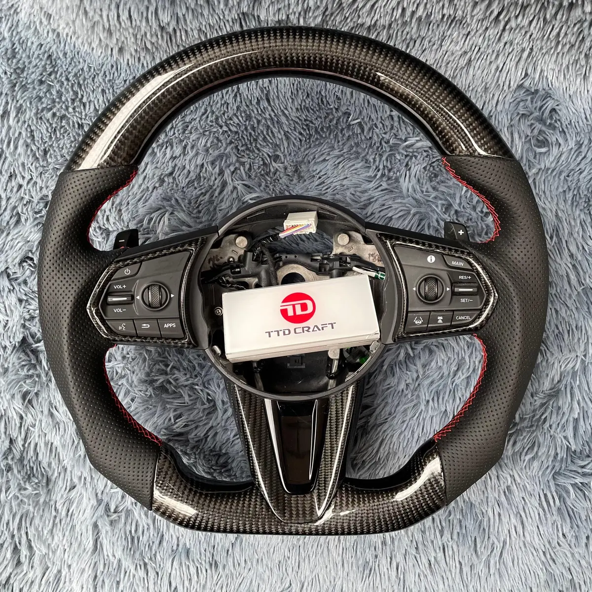 Acura 2019-2025 Rdx Black Carbon Fiber Steering Wheel |Ttd Craft 1