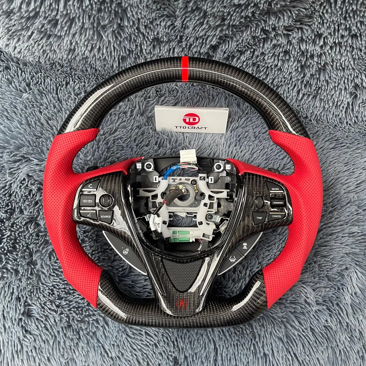 Acura Tlx /Mdx 2015-2020 Customized Leather Carbon Fiber Steering Wheel |Ttd Craft 1