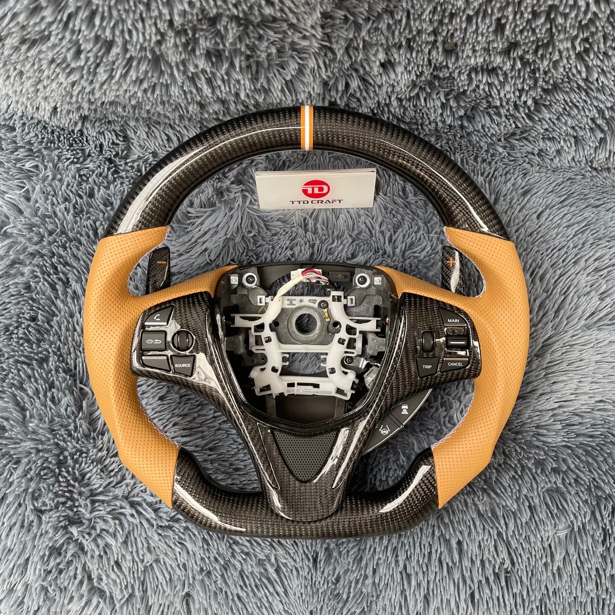 Customized Acura 2015-2020 Tlx /Mdx Carbon Fiber Steering Wheel |Ttd Craft 1