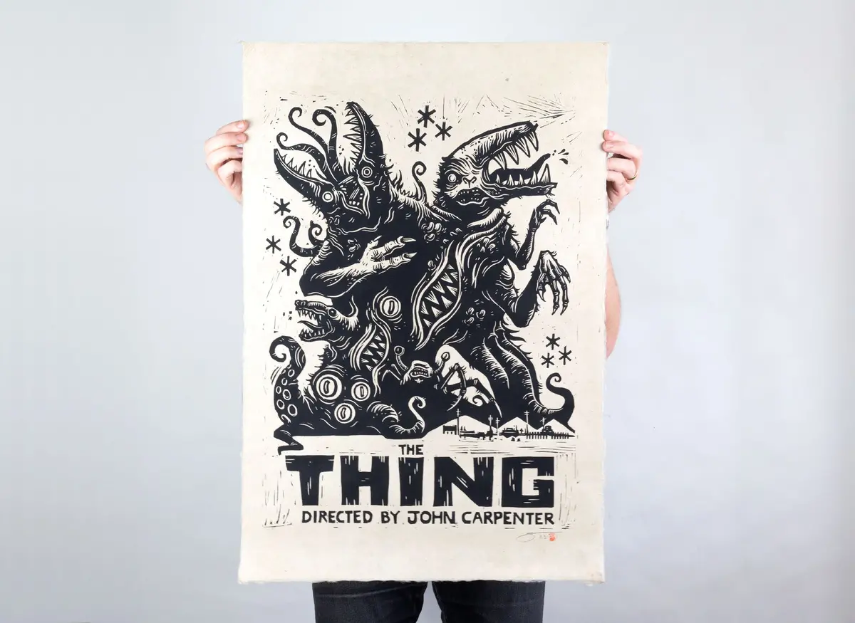 The Thing Linocut Poster 1