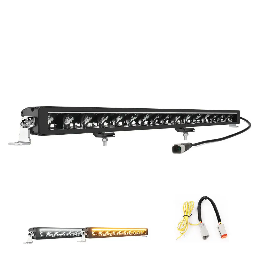 Colight 32Inch Polar Bear Series Single Row Light Bar With Amber&White Drl 1