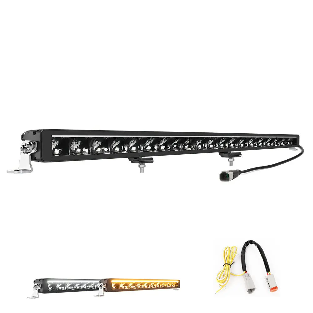 Colight 40Inch Polar Bear Series Single Row Light Bar With Amber&White Drl 1