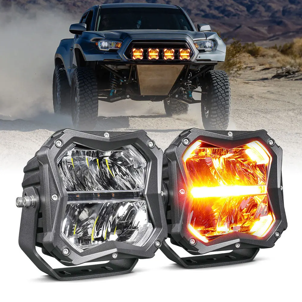 Colight 5 Inch X5 Series Flood Beam Led Driving Lights With Amber Backlight 1