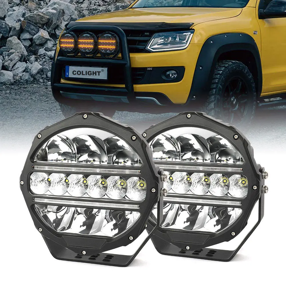 Colight 9Inch Round L5 Series Offroad Led Driving Light With White&Yellow Drl 1