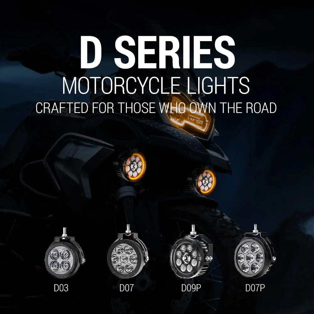 Colight D09 Pro Motorcycle Lights With Hi Low Beam& Drl(Set/2Pc) 1