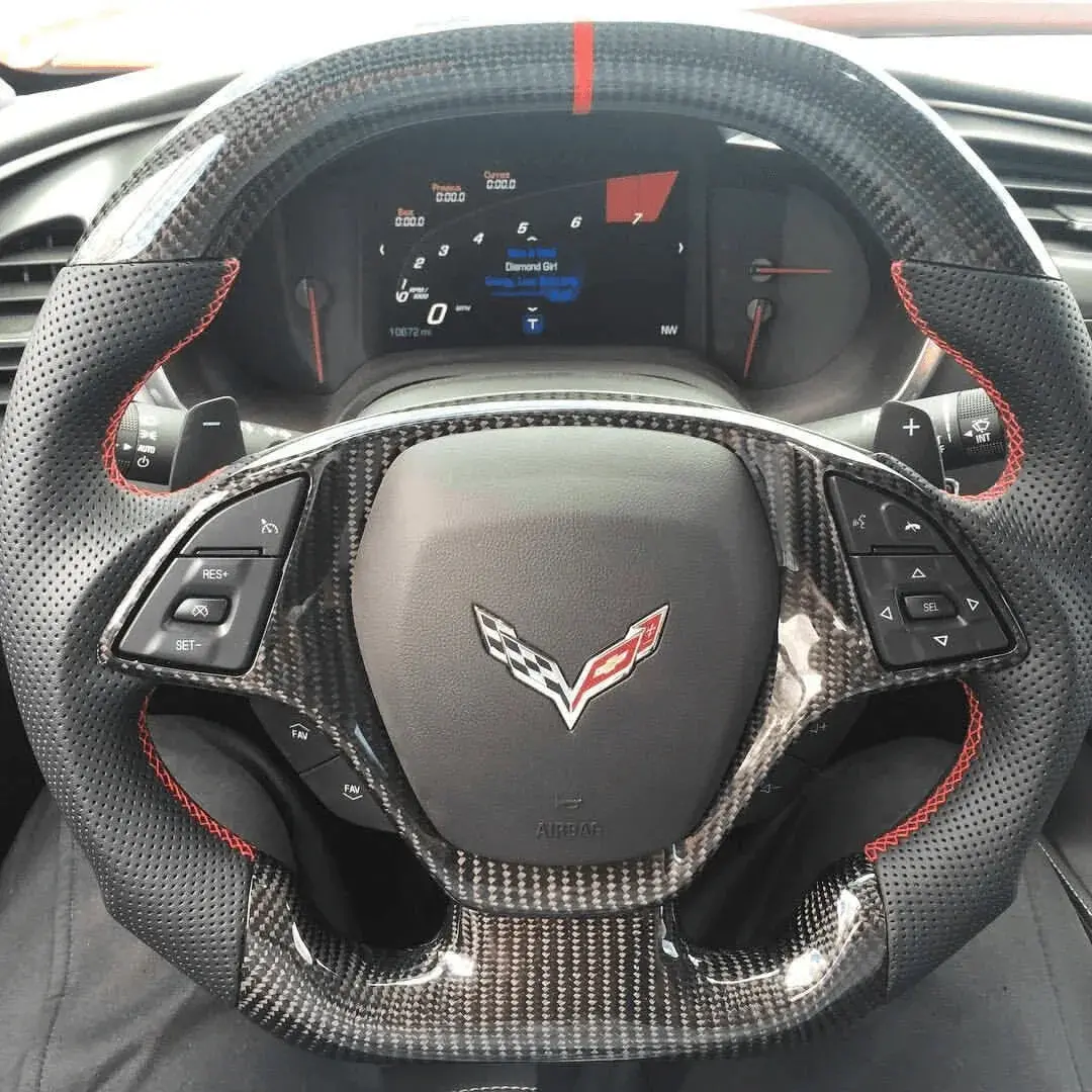 Corvette 2014-2019 C7 Carbon Fiber Steering Wheel |Ttd Craft 1