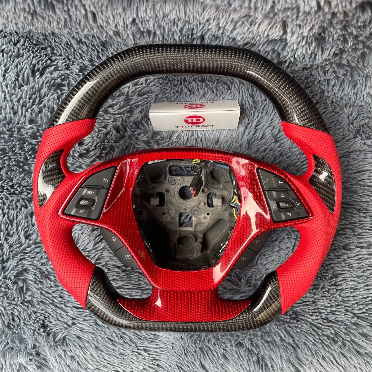 Flat Top Carbon Fiber Steering Wheel Design For Corvette 2014-2019 C7 |Ttd Craft 1
