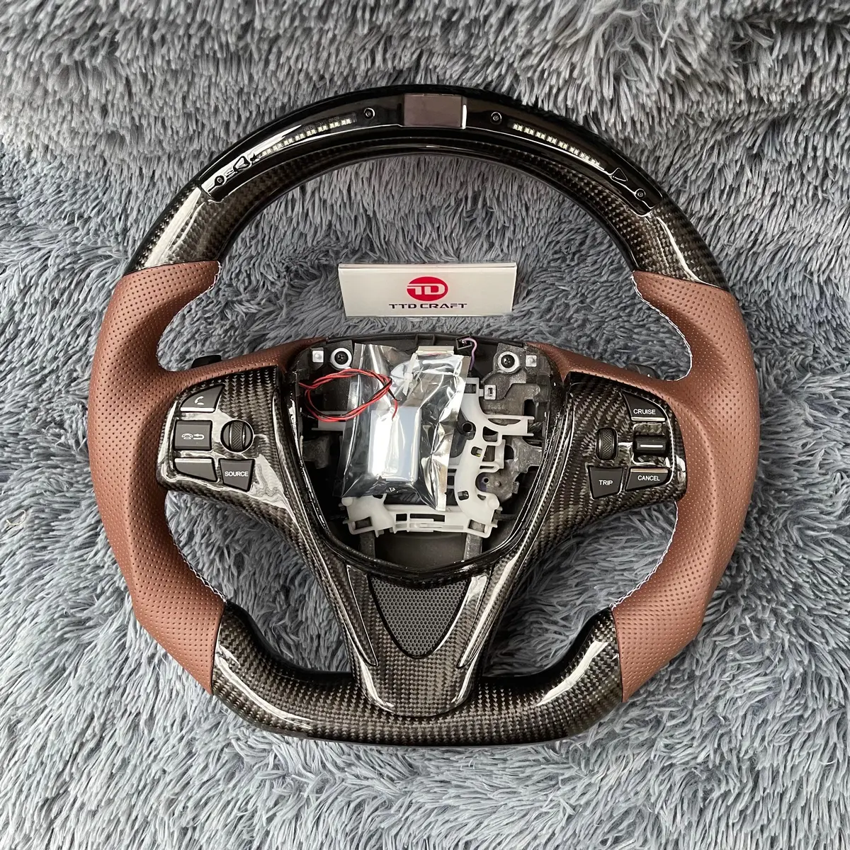 Customized Acura 2015-2020 Tlx /Mdx Led Carbon Fiber Steering Wheel |Ttd Craft 1