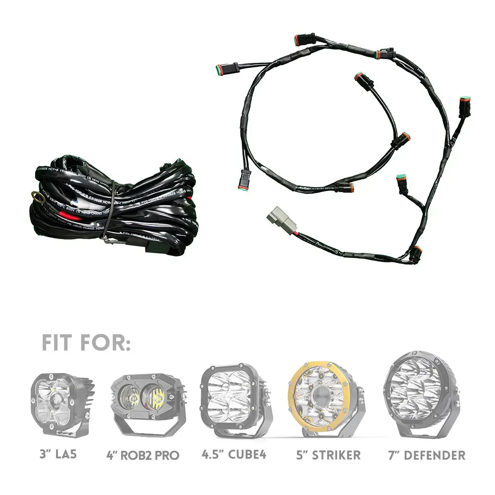 Dt 2Pin Splitter Wire Harness Kit For 3/4/5/6/7/8/9/10 Lamps 1
