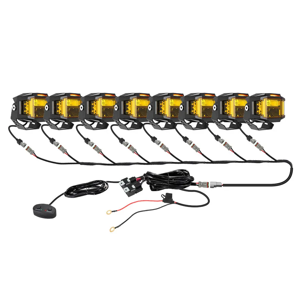 Dt 3Pin Splitter Wire Harness Kit For 3/4/6/8Pcs Led Driving Lights 1
