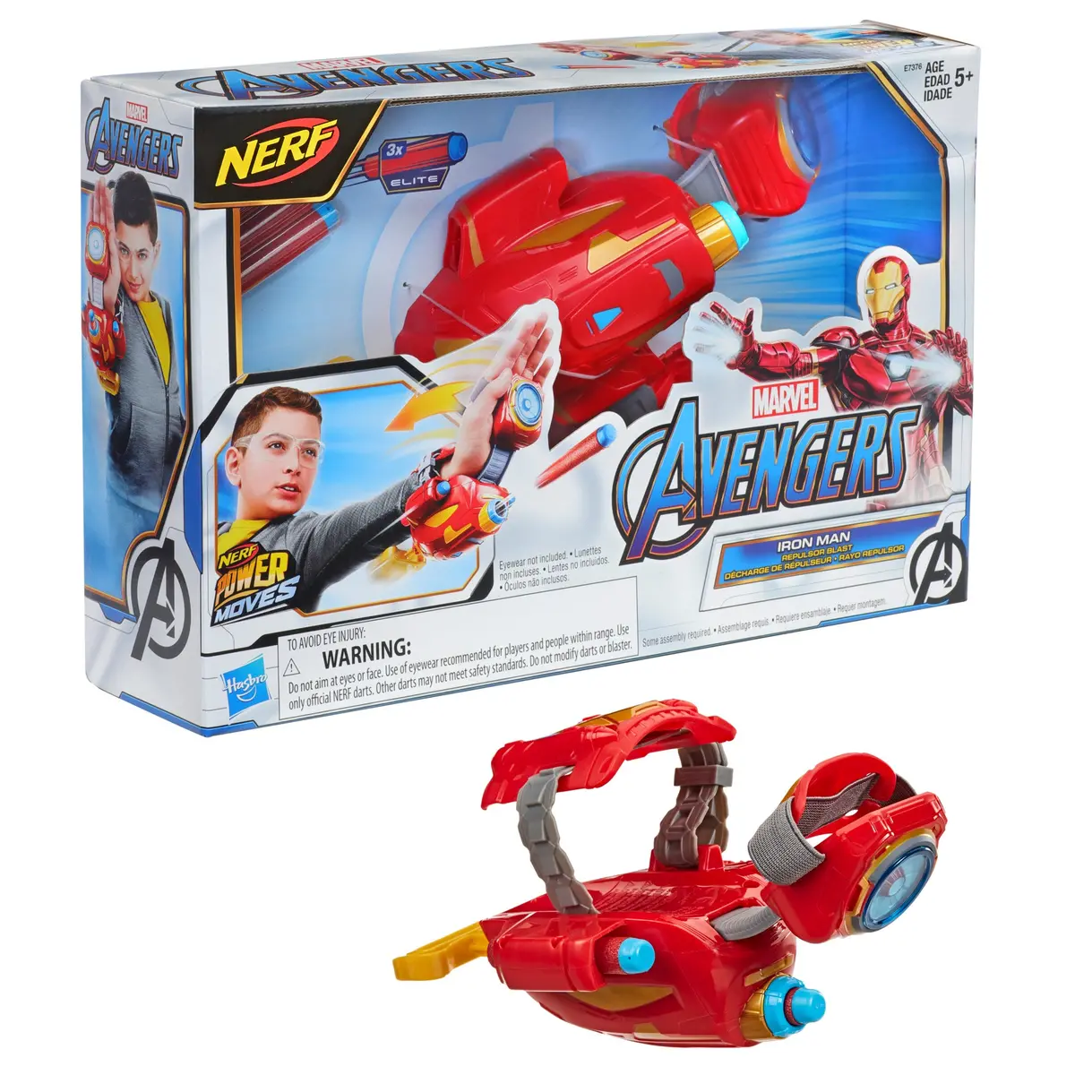 Nerf Power Moves Marvel Avengers Iron Man Repulsor Blast Kids Roleplay Toy 1