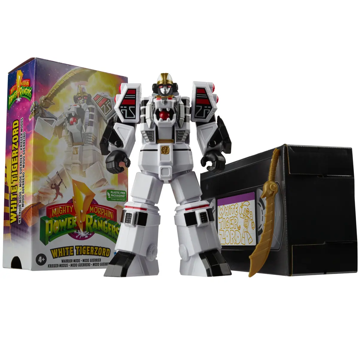 Power Rangers Mighty Morphin White Tigerzord Warrior Mode 7-Inch Figure 1