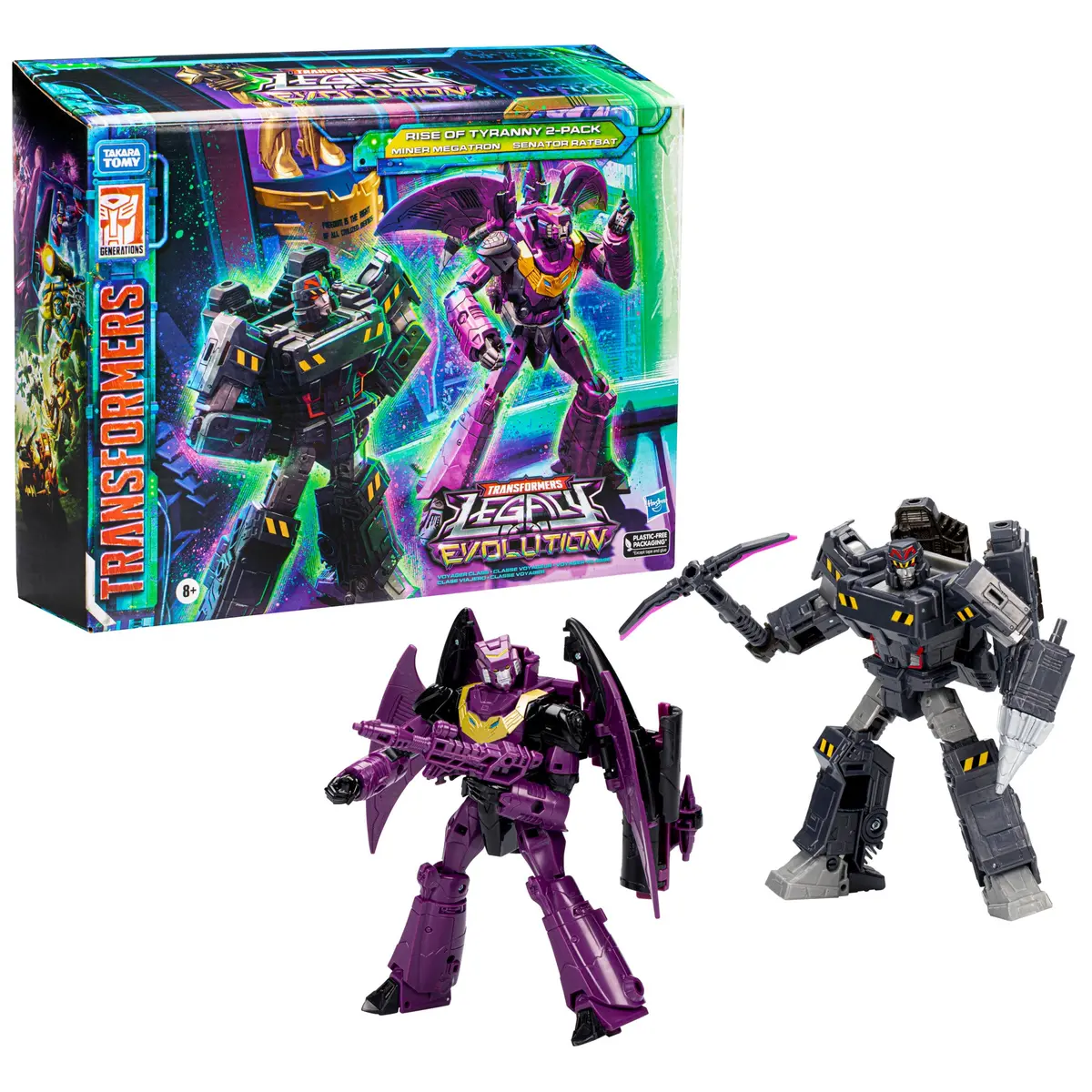 Transformers Legacy Evolution Rise Of Tyranny 2-Pack Miner Megatron & Senator Ratbat Voyager Class Action Figures 1