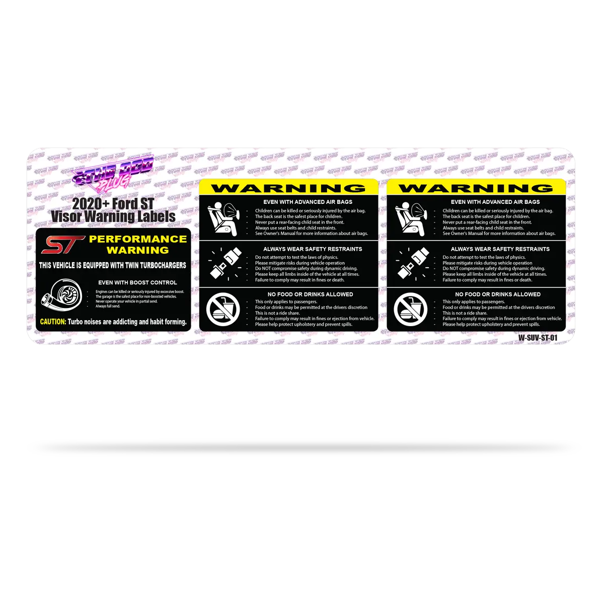 Ford Explorer St | 3 Piece | Visor Warning Overlay 1