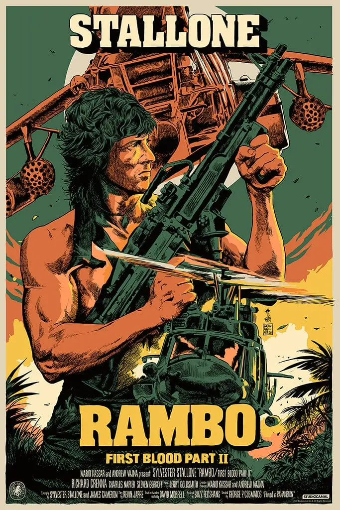 Nautilus X Mondo 04: Rambo: First Blood Part Ii Screenprinted Poster 1