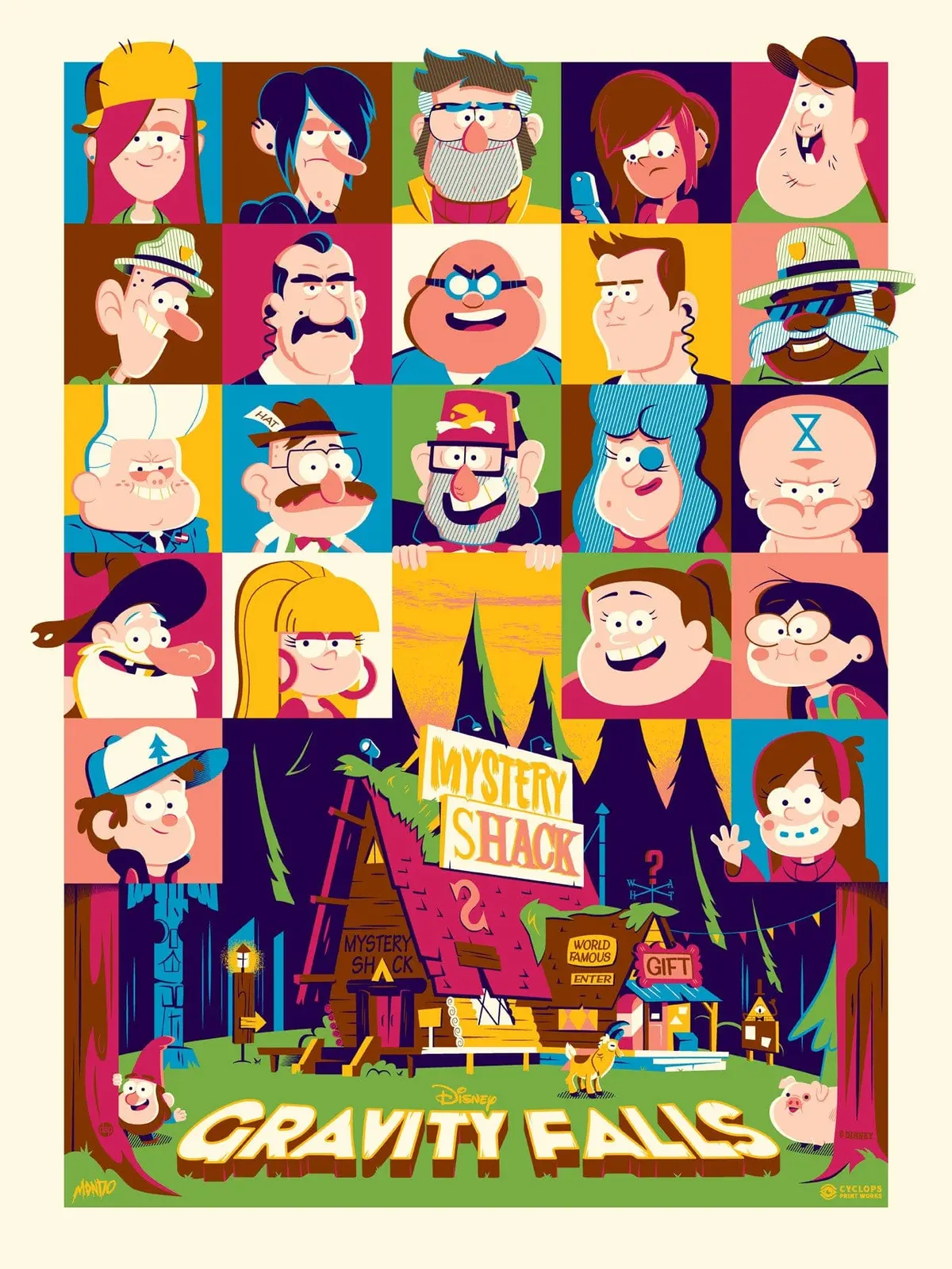 Mondo X Cyclops Print Works Print #14: Gravity Falls 1