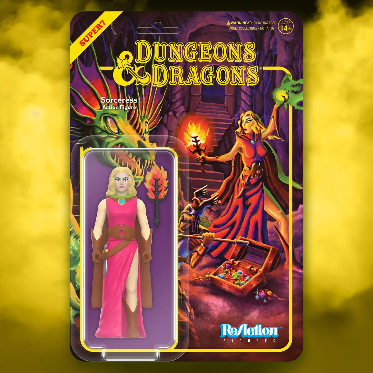 Super7 Dungeons & Dragons Sorceress With Wand Of Fire Reaction Figure 1