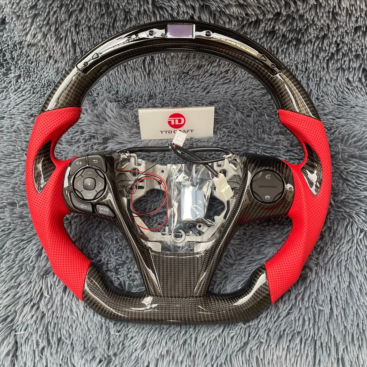 Ttd Craft Toyota 2012-2014 Camry 2013-2019 Venza Carbon Fiber Steering Wheel With Led 1