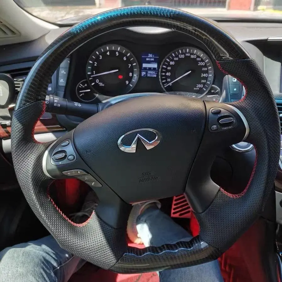 Ttd Craft Infiniti 2013-2020 Qx60 / 2013-2022 Q70 Q70l / 2011-2019 M25 M35 M37 M56 Carbon Fiber Steering Wheel 1