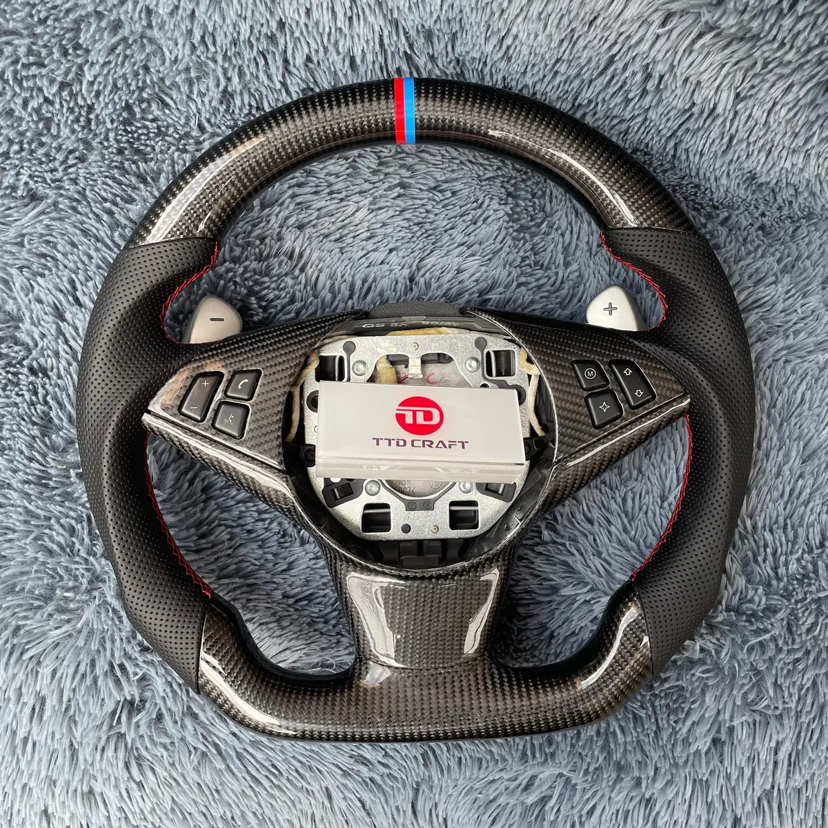 Ttd Craft Bmw 5 Series E60 E61 / 6 Series E63 E64 Carbon Fiber Steering Wheel With Paddle Shifter 1