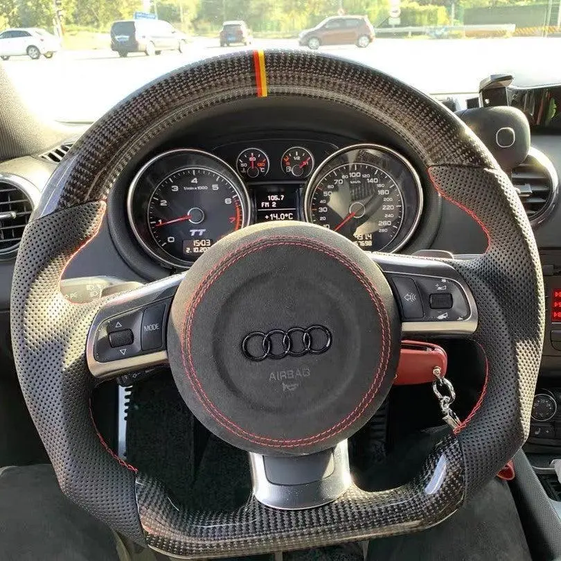 Ttd Craft Audi 2008-2012 Tt Mk2 R8 Tts Ttrs Carbon Fiber Steering Wheel 1
