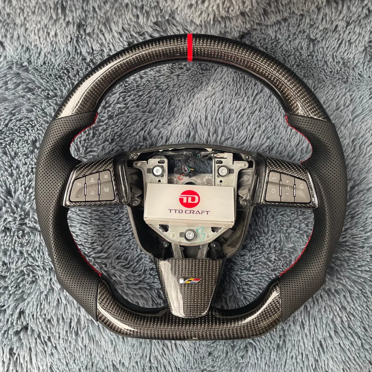Ttd Craft Cadillac 2008-2013 Cts / 2008-2009 Xlr / 2008-2011 Sts / 2010-2013 Srx Carbon Fiber Steering Wheel 1
