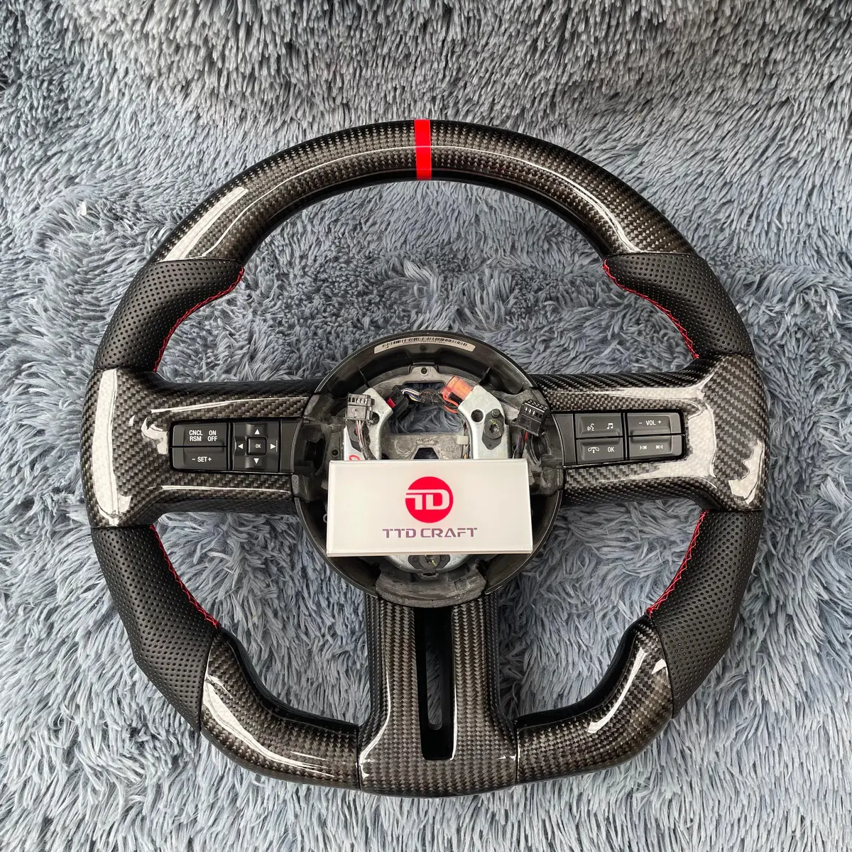 Ttd Craft Ford 2010-2014 Mustang Gt Shelby Gt500 Carbon Fiber Steering Wheel 1