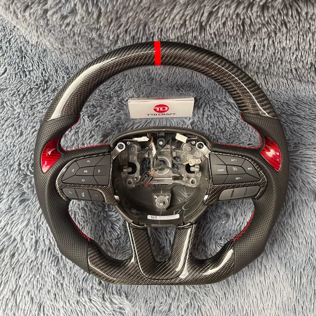 Ttd Craft Dodge 2016-2023 Charger Challenger / 2014-2023 Durango Carbon Fiber Steering Wheel 1
