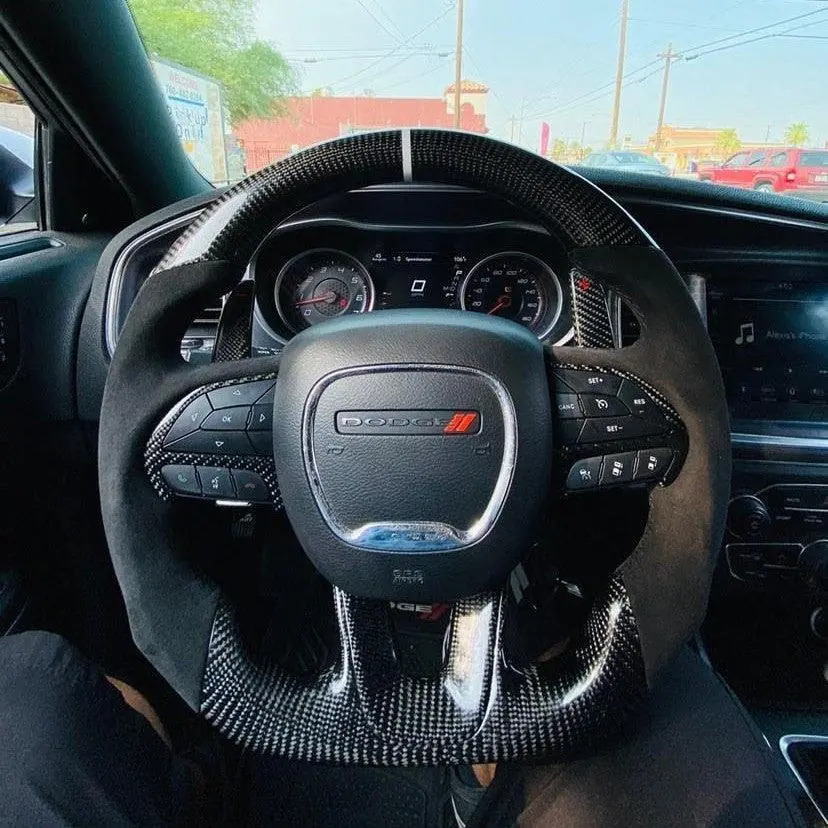 Ttd Craft Dodge 2016-2023 Charger Challenger / 2014-2023 Durango Carbon Fiber Steering Wheel 1