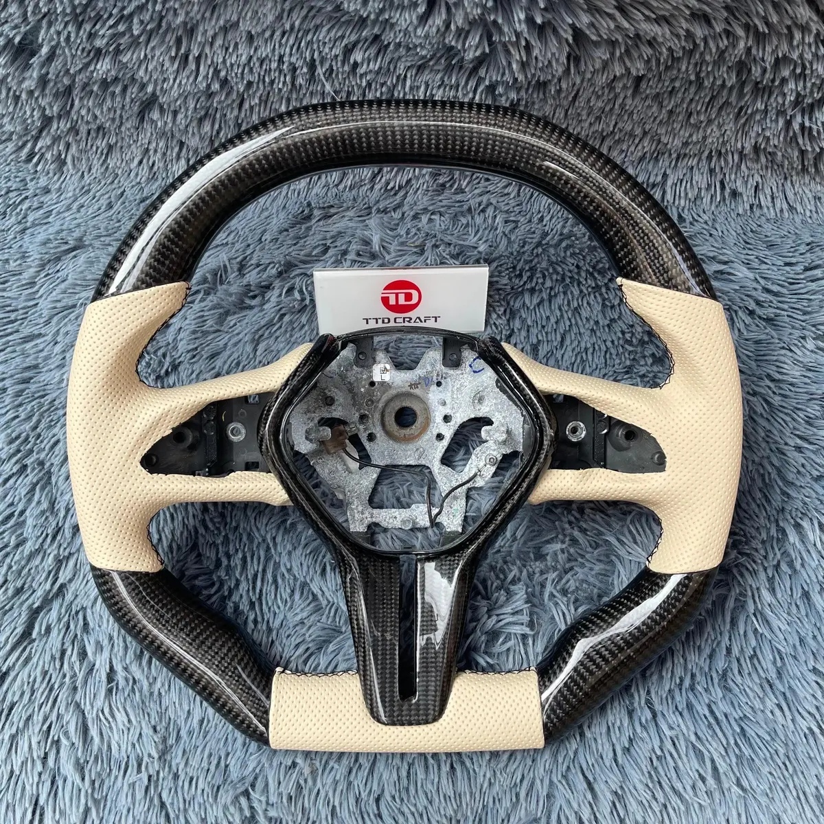 Ttd Craft For Infiniti 2017-2024 Q60 Flat Top Design Carbon Fiber Steering Wheel 1