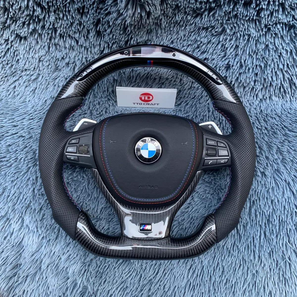 Ttd Craft Bmw F10 F11 F07 F06 F12 F13 F01 F02 F03 F04 Carbon Fiber Steering Wheel With Led 1