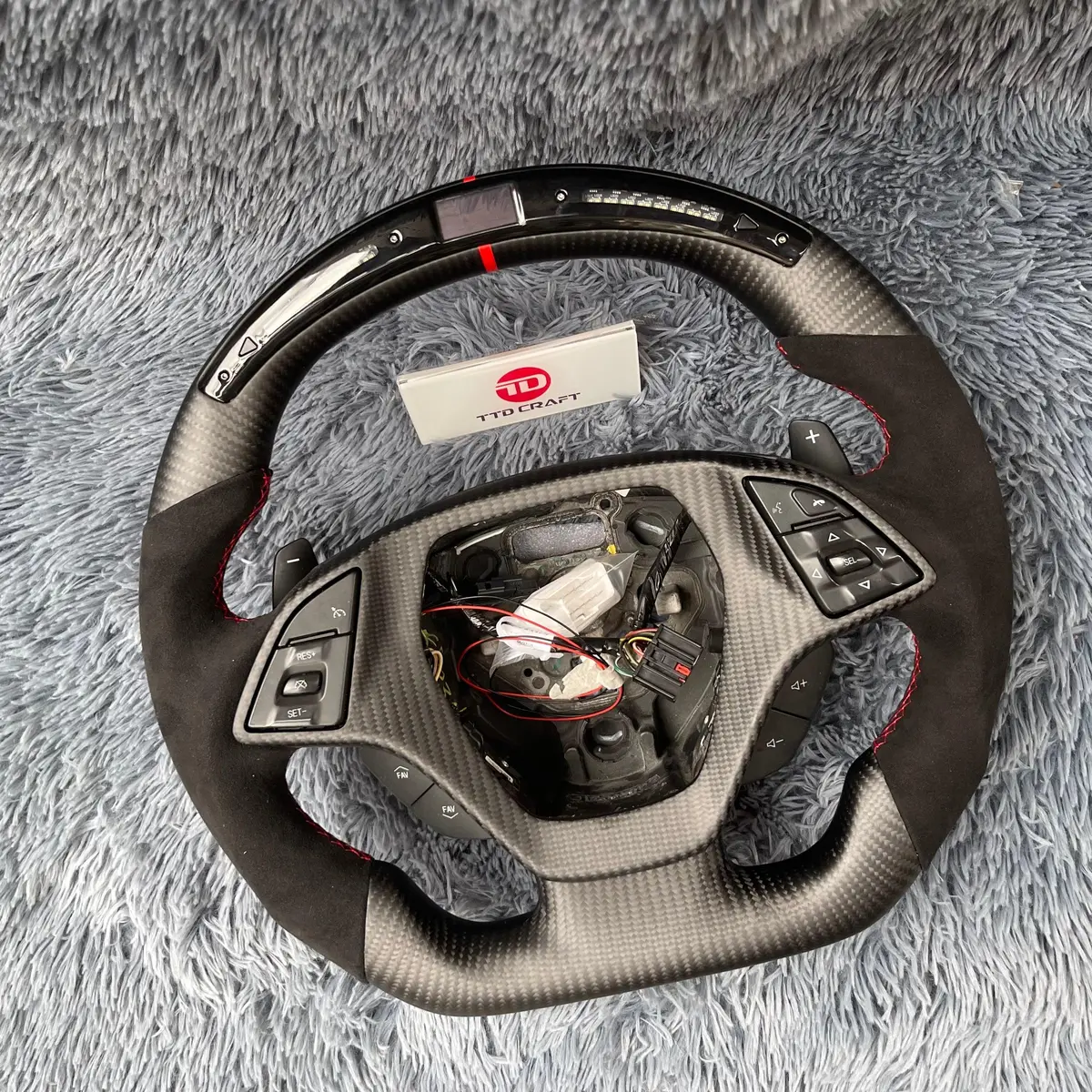 Led Carbon Fiber Steering Wheel For Corvette 2014-2019 C7|Ttd Craft 2