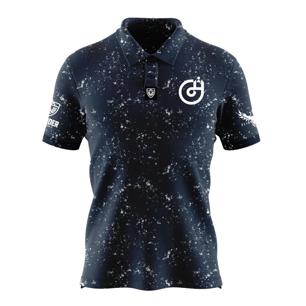 Wander Disc Golf - Calvin Heimburg 2024 - Navy Splatter Polo 1