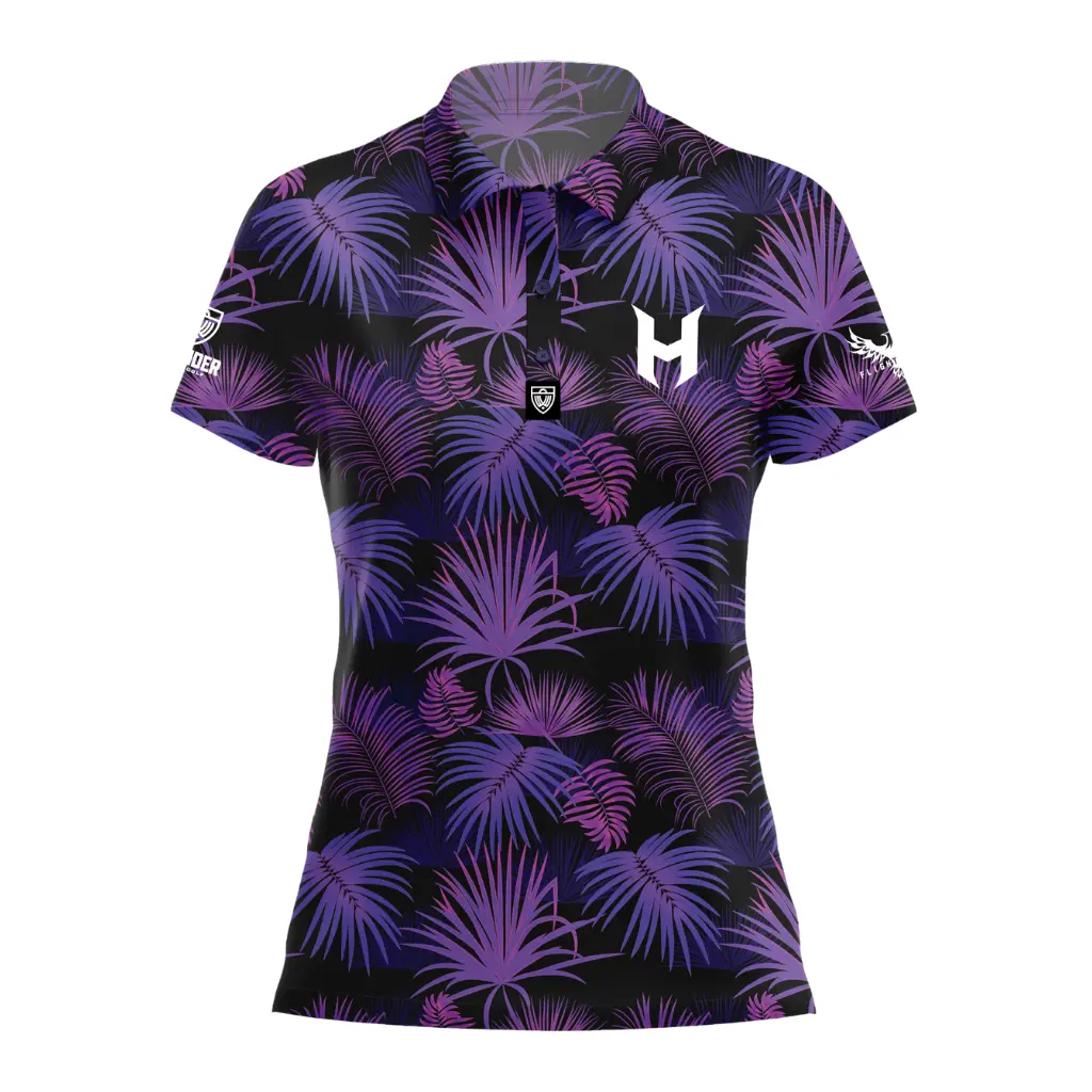 Wander Disc Golf - Holyn Handley 2024 - Women's Neon Floral Polo 1
