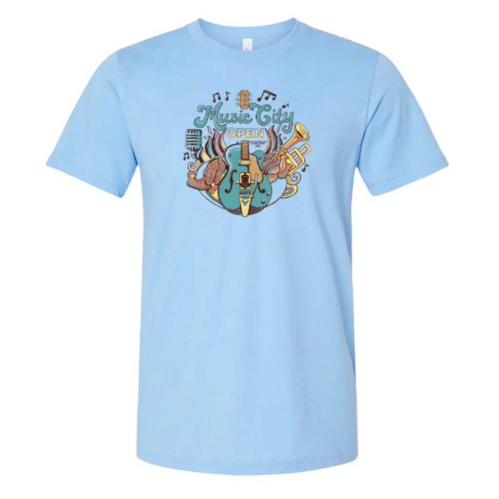 2024 Music City Open Shirt - Heather Carolina Blue 1