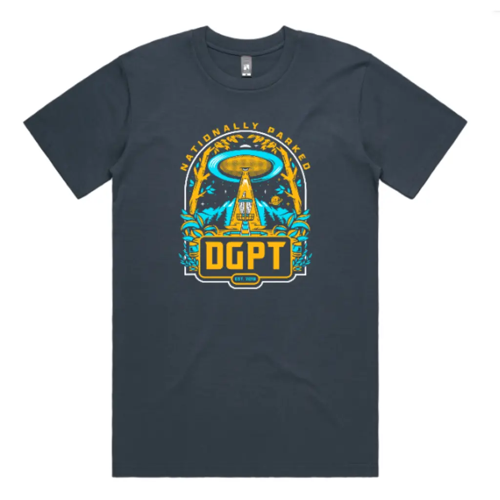 Galactically Parked Cotton T-Shirt - Blue Gray 1
