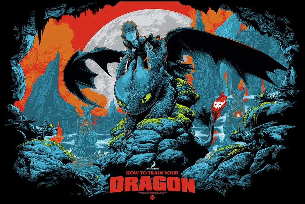 How To Train Your Dragon Screenprinted Poster 1