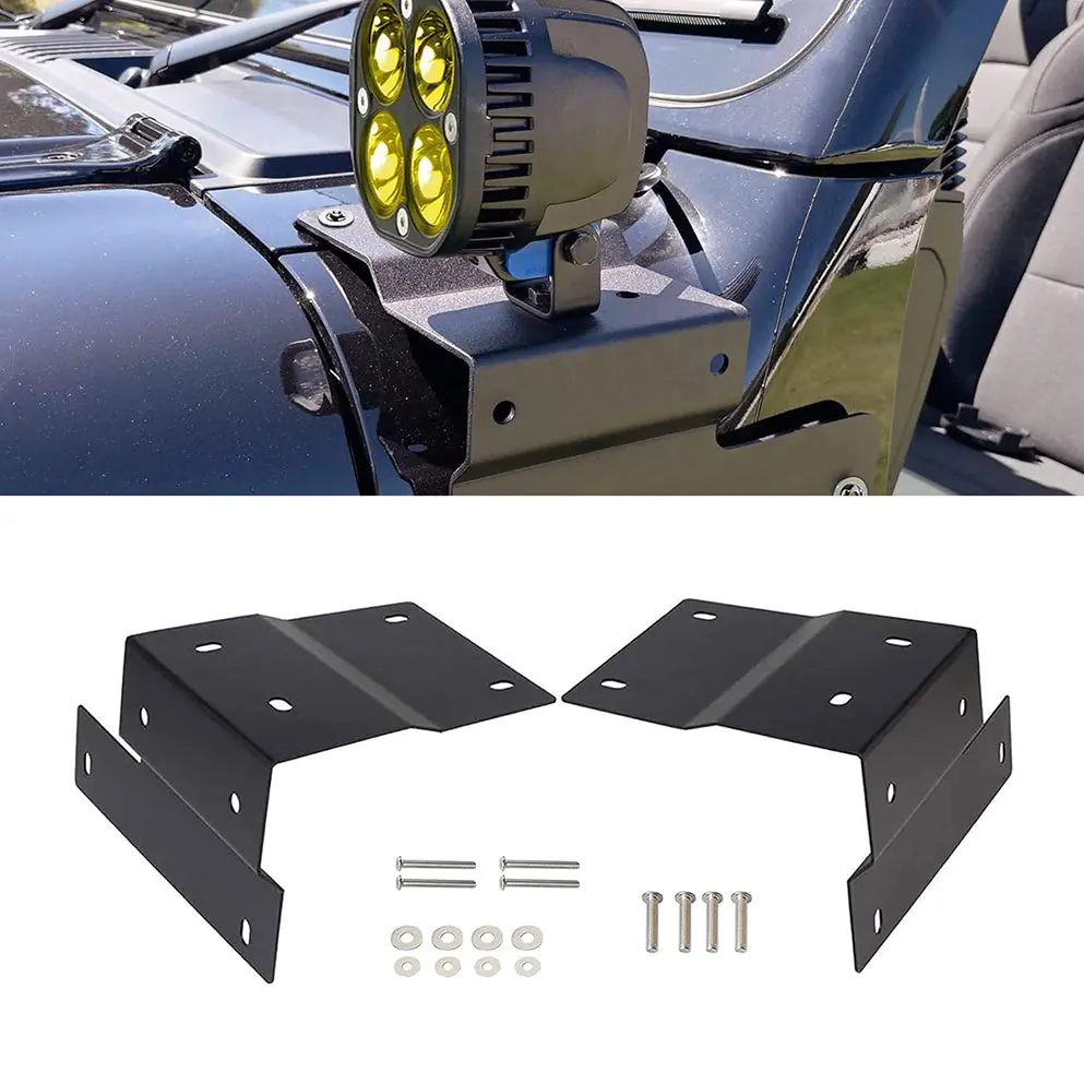 2018-2021 Jeep Wrangler Jl Lower Windshield Light Mounts 1