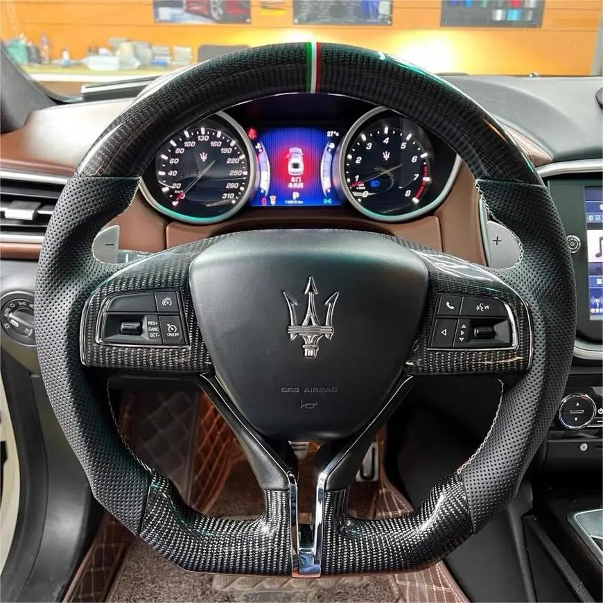 Carbon Fiber Steering Wheel For Maserati Ghibli Levante Quattroporte 2014-2023 |Ttd Craft | 1