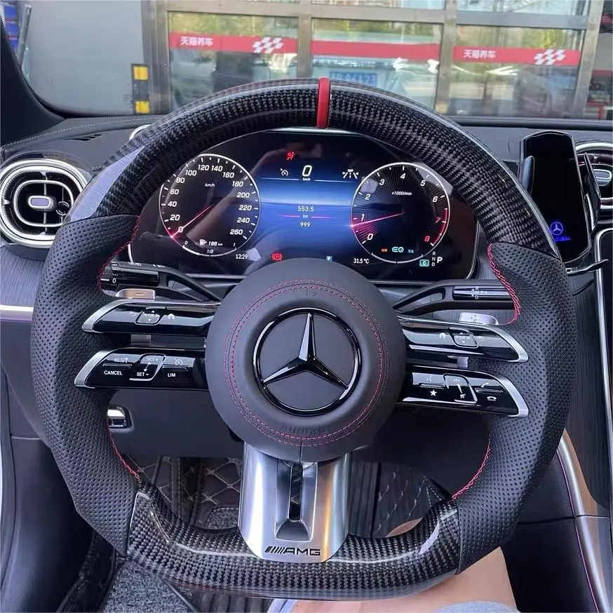 Custom Carbon Fiber Steering Wheel For Mercedes-Benz C300 Amg | Ttd Craft 1
