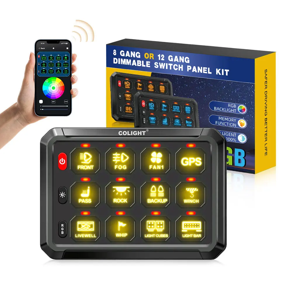 New 12 Gang Rgb Switch Panel System With Acc Wire And App Control 1