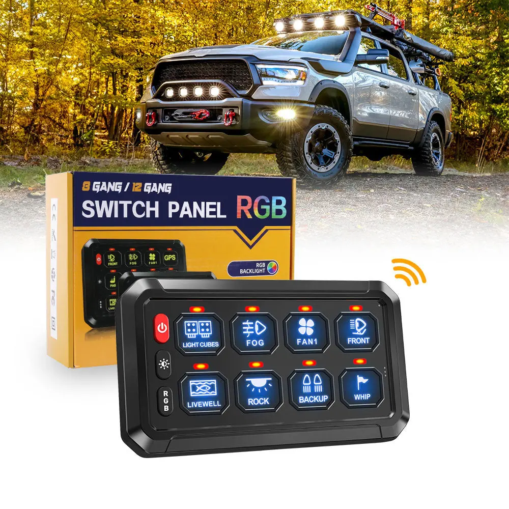 New Wireless 8 Gang Rgb Switch Panel System With Acc Wire 1