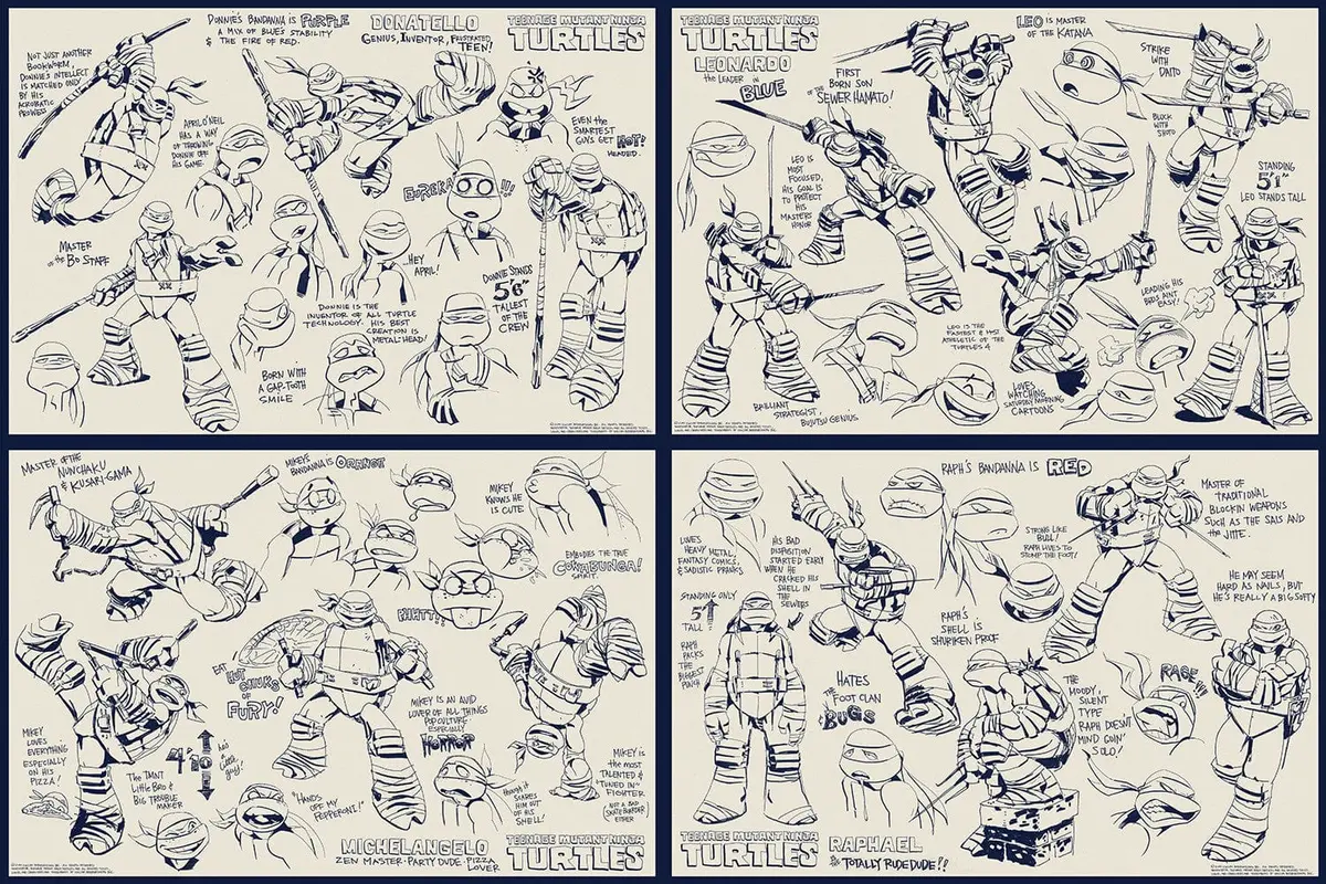 Teenage Mutant Ninja Turtles Character Concepts (Set Of 4) 1