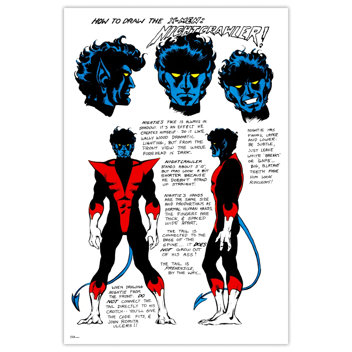 Nightcrawler Character Sheet Poster 1